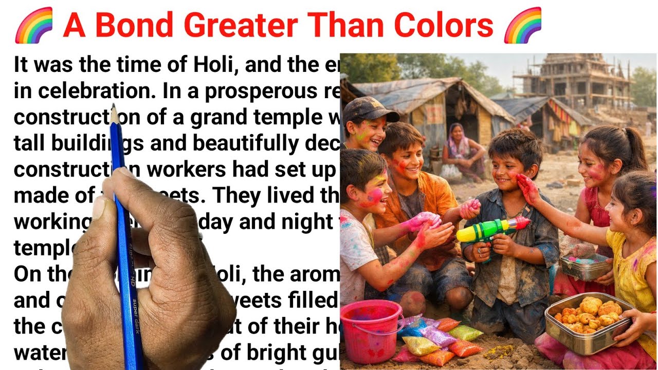 BEST HOLI STORY 2026||English Reading||English Story || English padhna sikhe?
