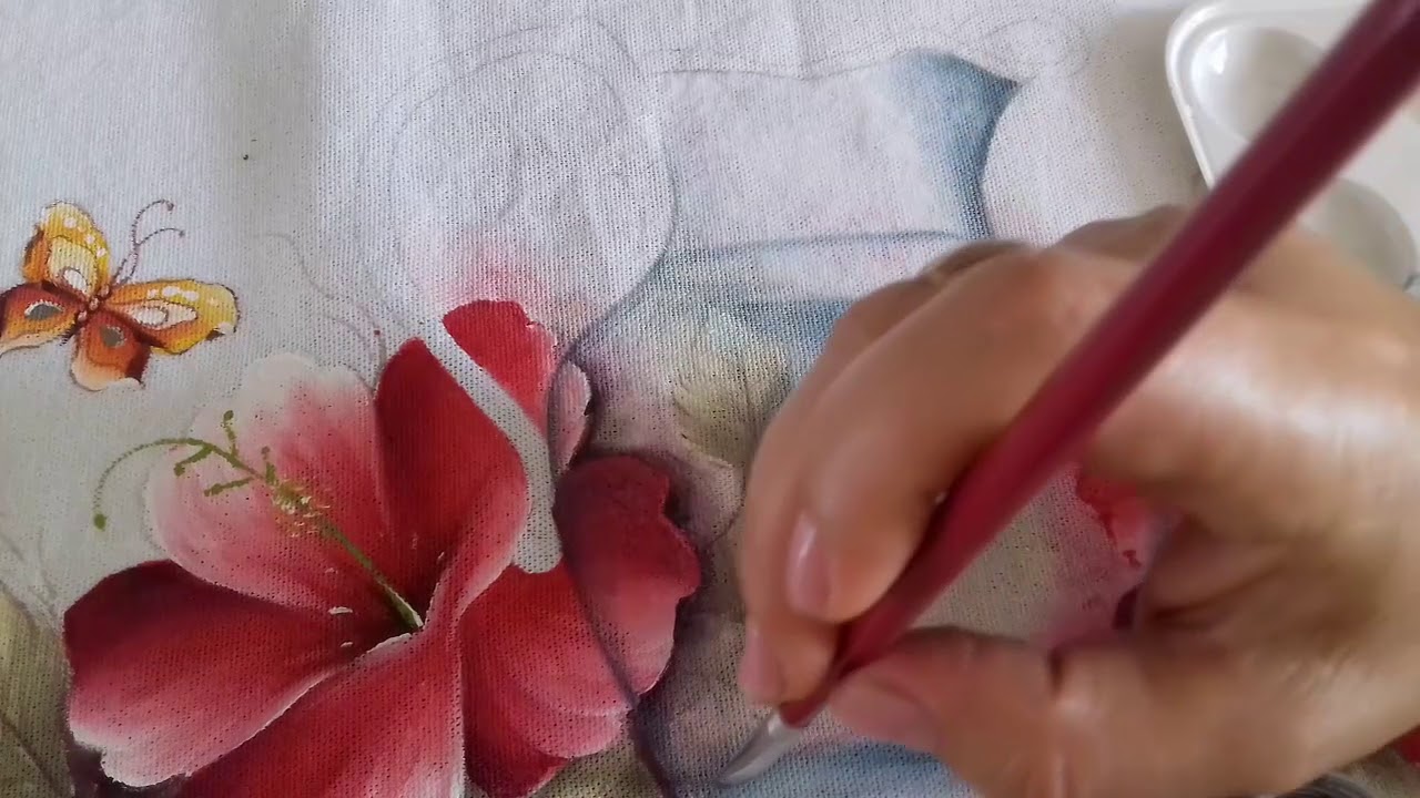 Pintura em Tecido. Aprenda Pintar Jarra com Tranparencia.