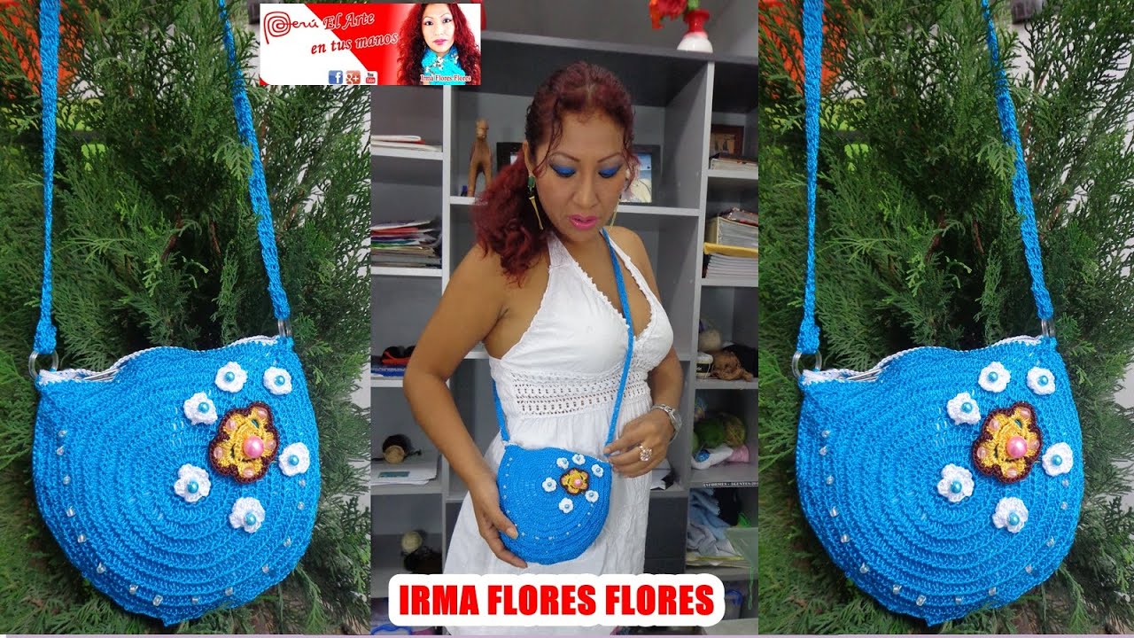 BOLSO REDONDO BASICO TEJIDO A CROCHET PASO A PASO.