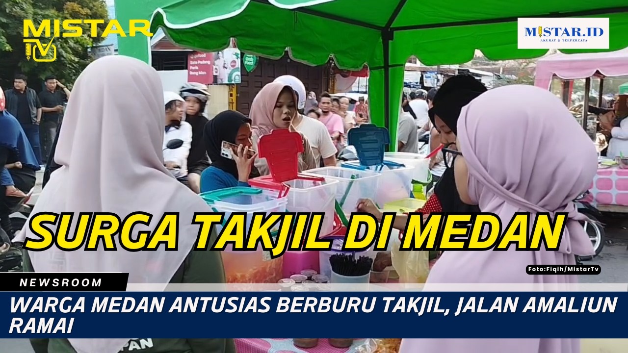 Warga Medan Antusias Berburu Takjil, Jalan Amaliun Ramai