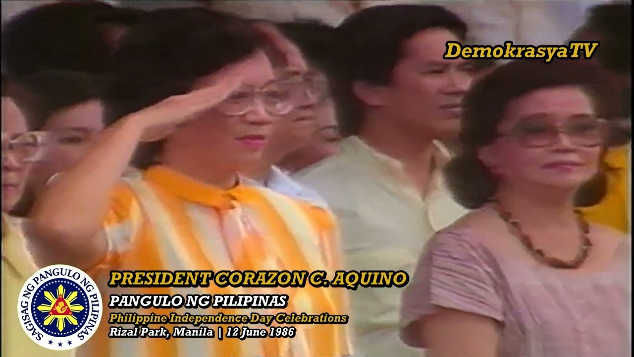 PRESIDENT CORY AQUINO AT PHILIPPINE INDEPENDENCE DAY 1986 - Lupang Hinirang | Rizal Park