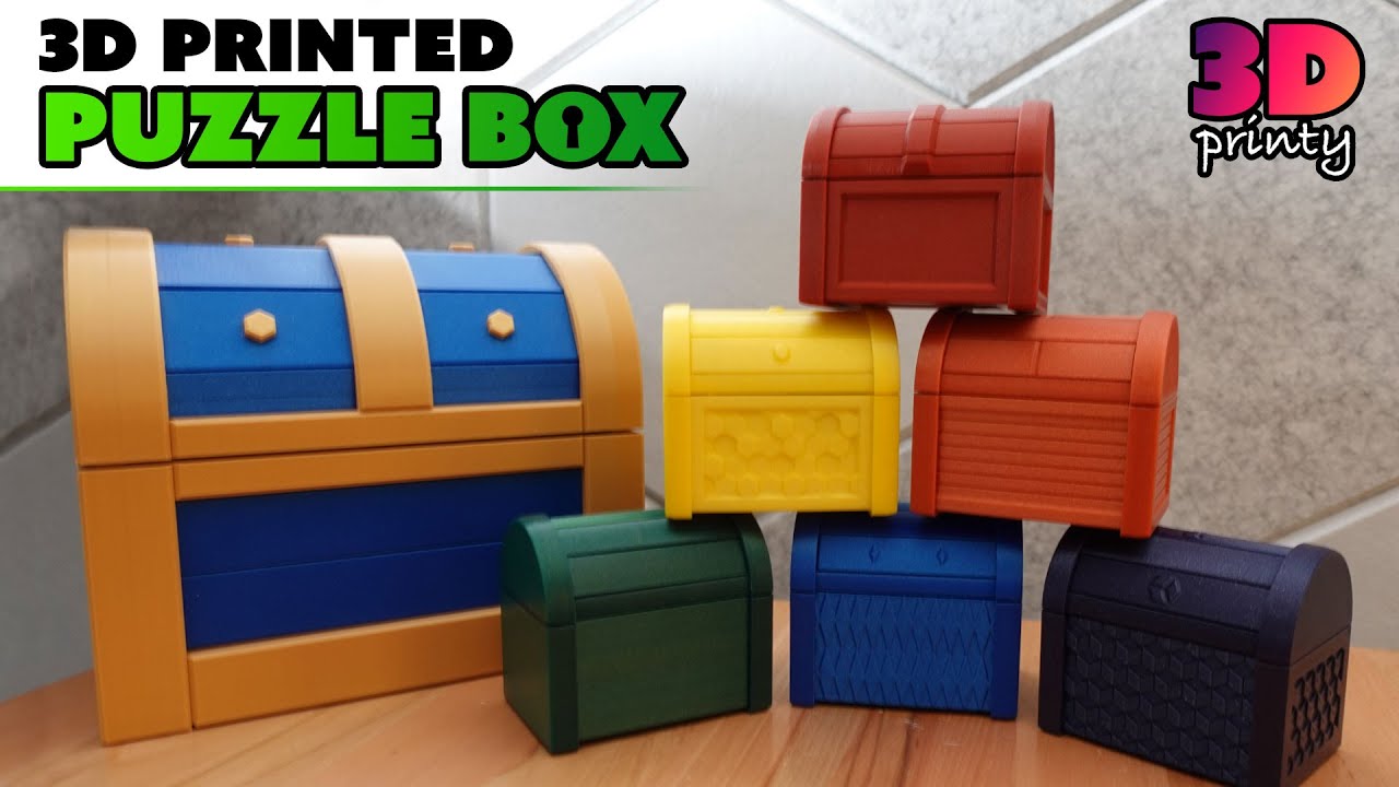 3D Printed Treasure Chest Puzzle Box - New Version!