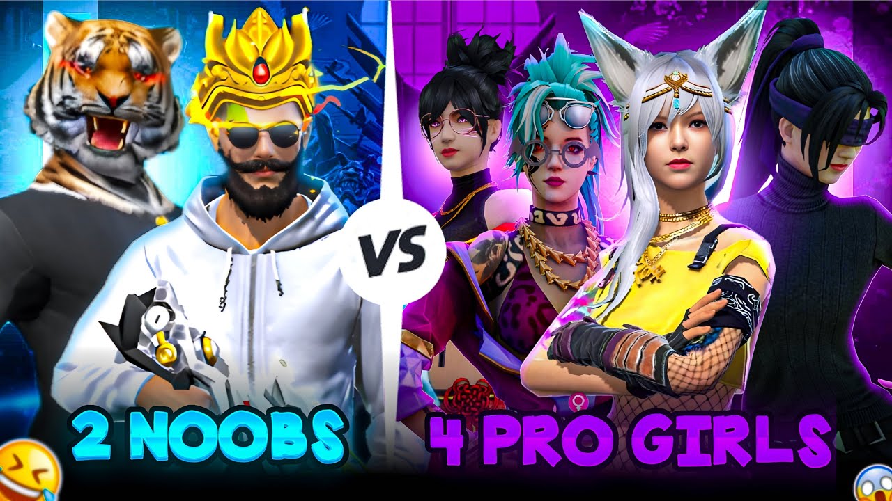 @S1Gaming_ 😎 & @Gnr-tiger  🐅 vs 4 Attitude Girls 💃🔥 | AWM King Returns 😱 | Free Fire Comedy 😂😆