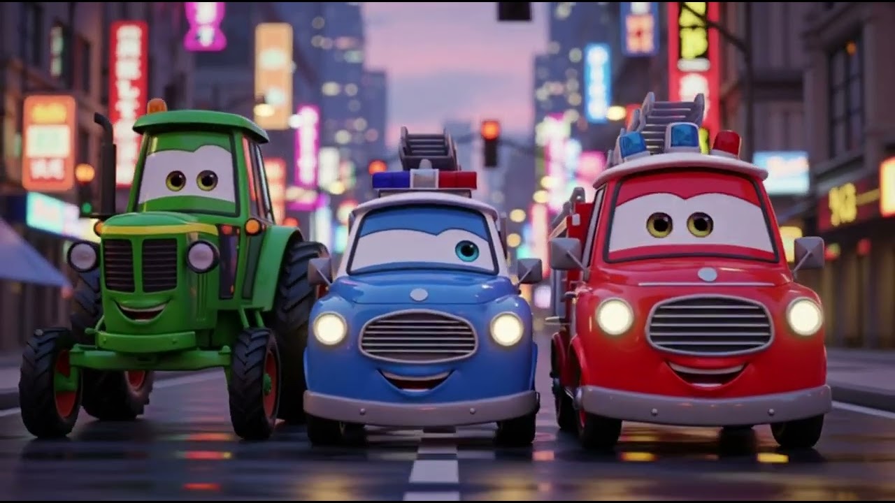 Tractor Goes Through the City 🚜🏙️ | Vehicle Adventure Song | Nursery Rhymes & Kids Songs