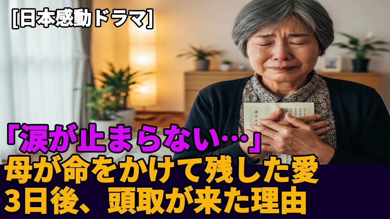 「涙が止まらない…」通帳に隠されていた、母の最後の想い  [日本感動ドラマ]#シニアドラマ, #日本感動ドラマ, #老後の物語, #ヒューマンドラマ,#70代 代ストーリー#温かい物語, 人生ドラマ