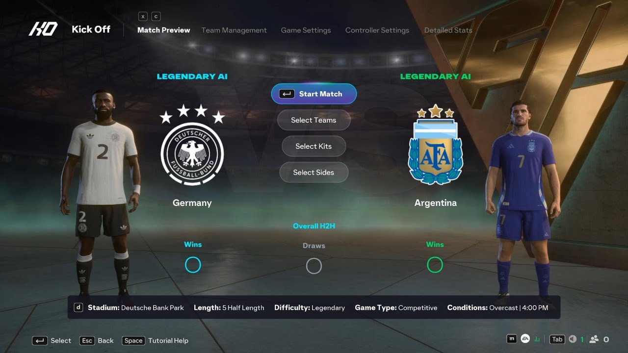 Германия против Аргентины | Международный матч | EA FC 26 | Симуляция