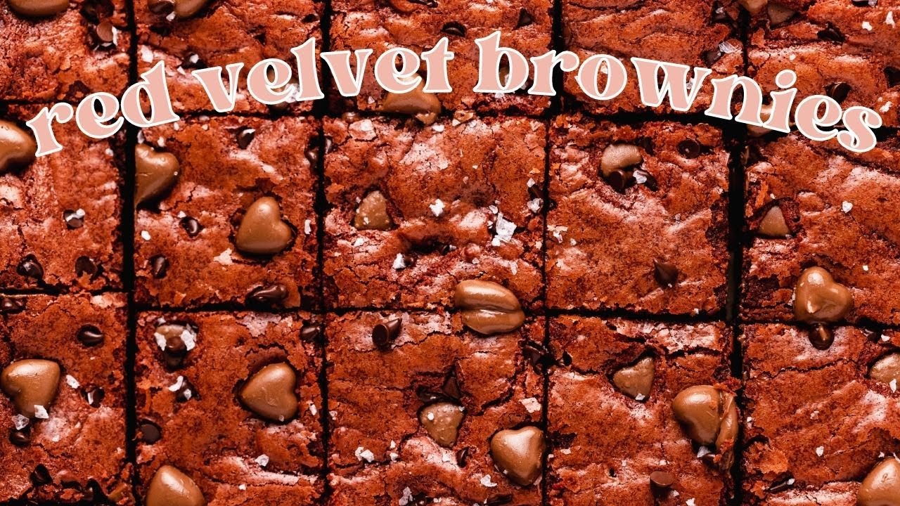 Red velvet brownies inspired by the movie Turning Red. Easy, no mixer recipe
