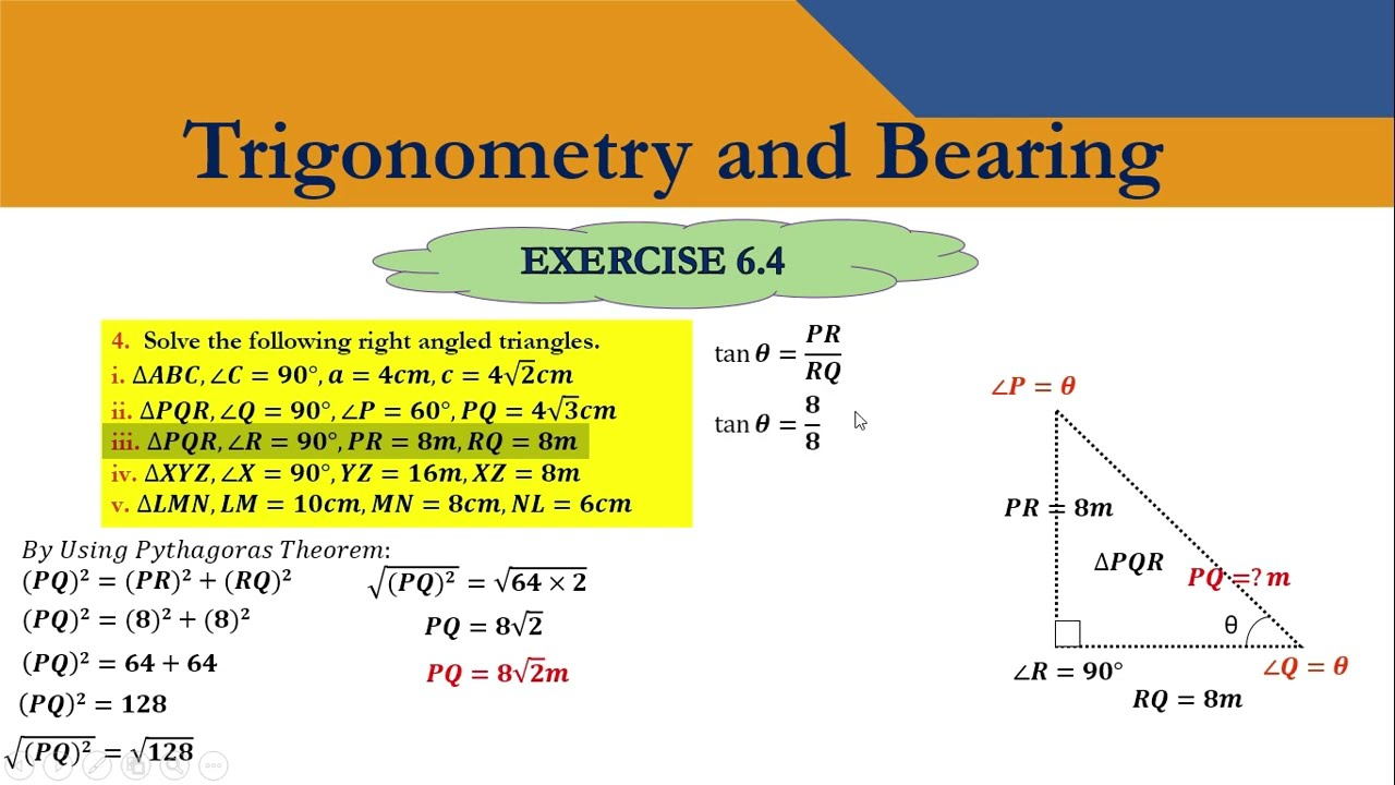Trigonometry and Bearing, Unit 06 Exercise 6.4 (Based on National Curriculum of Pakistan) Part - 03