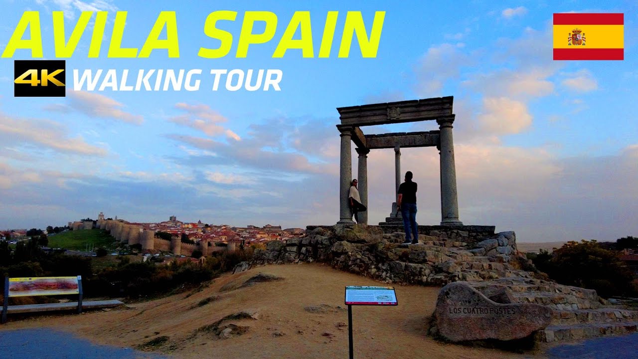 AVILA SPAIN,4k Walking Tour (World Heritage City)