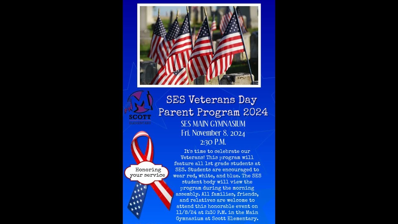 Scott Elementary 1st Grade Veterans Day Program 2024