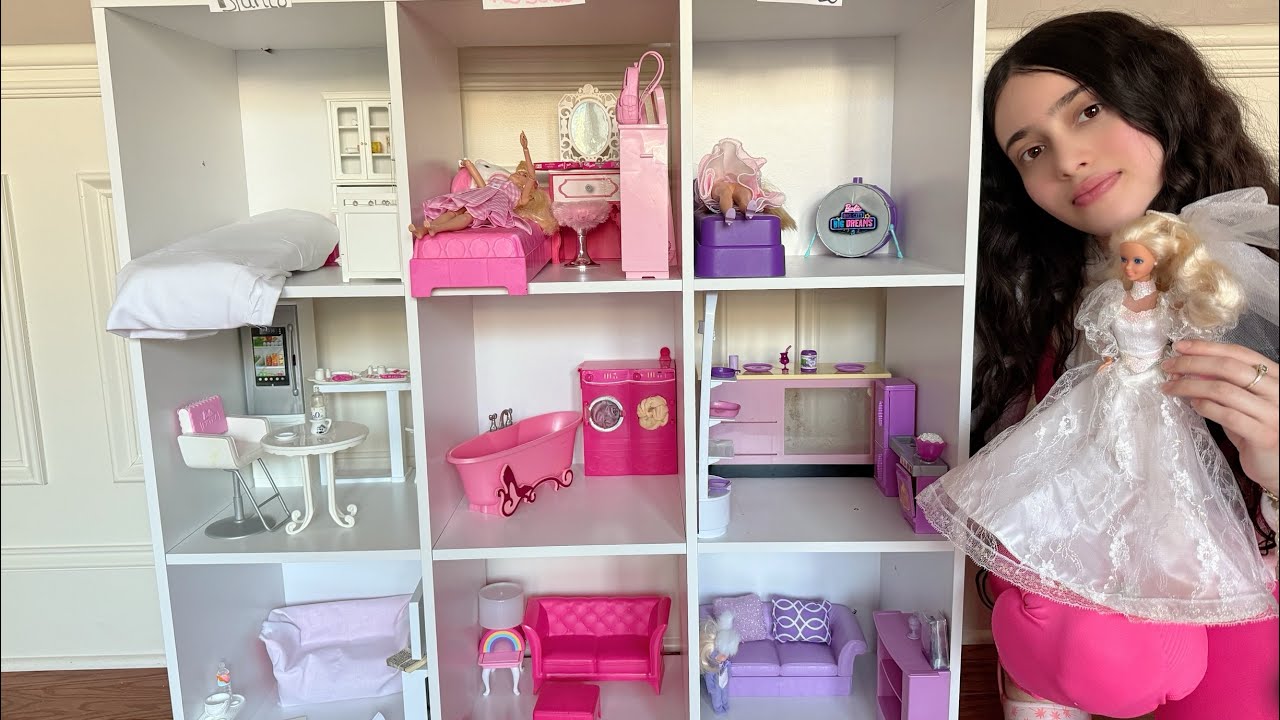 HAGO 3 APARTAMENTOS DE BARBIE CON DIFERENTE TEMÁTICA DE COLOR BLANCO🤍 , ROSADO🩷 Y MORADO💜