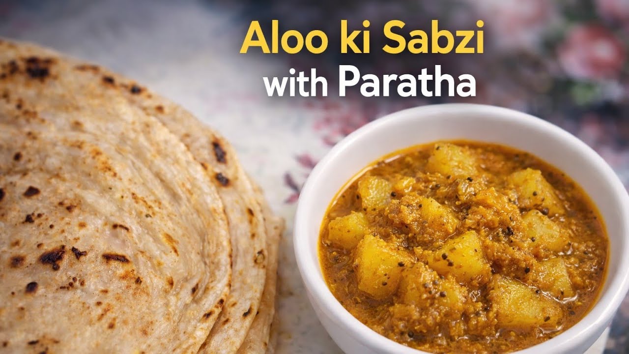 Aloo ki Sabzi with Paratha | Simple & Tasty Ghar ka Breakfast/Lunch Recipe