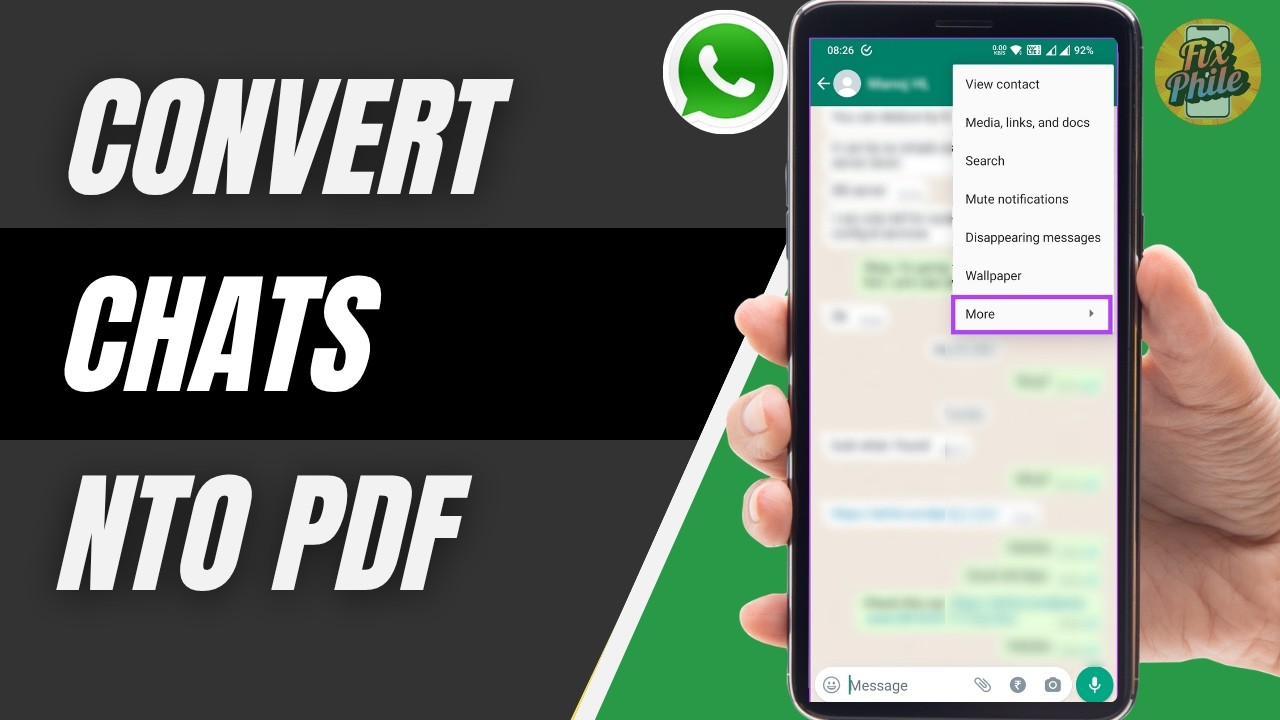 How To Export WhatsApp Chat To PDF 2026 | Save Chat As File Easy