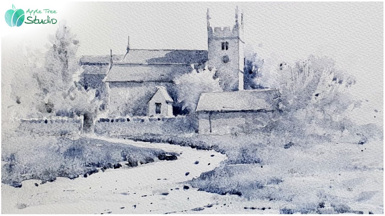 Monochromatic Magic! A Village View Watercolour Guide