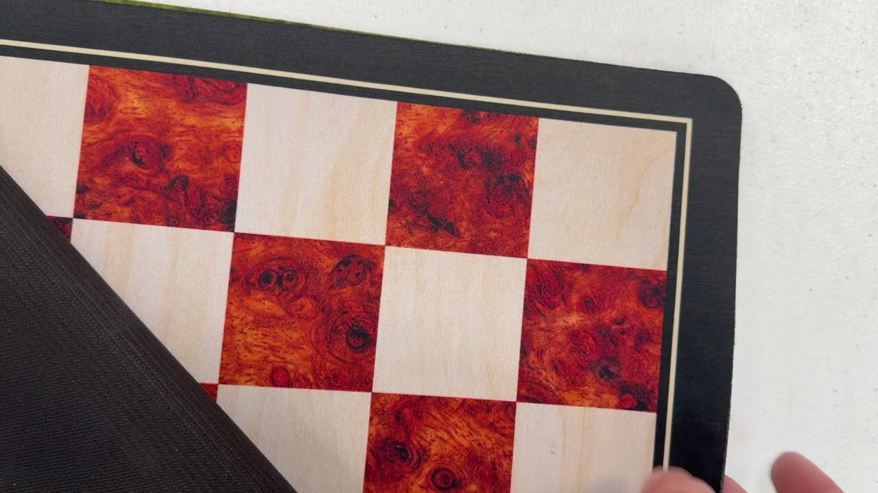 Wood grain mousepad chess boards