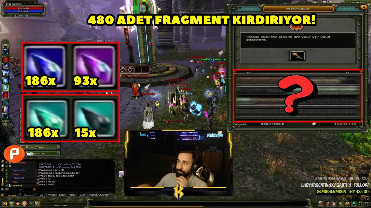 Kaithnys - (Agartha) 135 GB Değerinde En Pahalı Fragmentlerden Kırdırıyor   ! Knight Online
