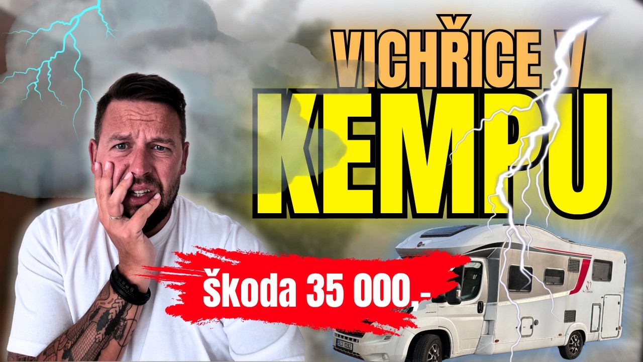 Zastihla nás bouře v kempu Mon Perin, která zničila Rovinj