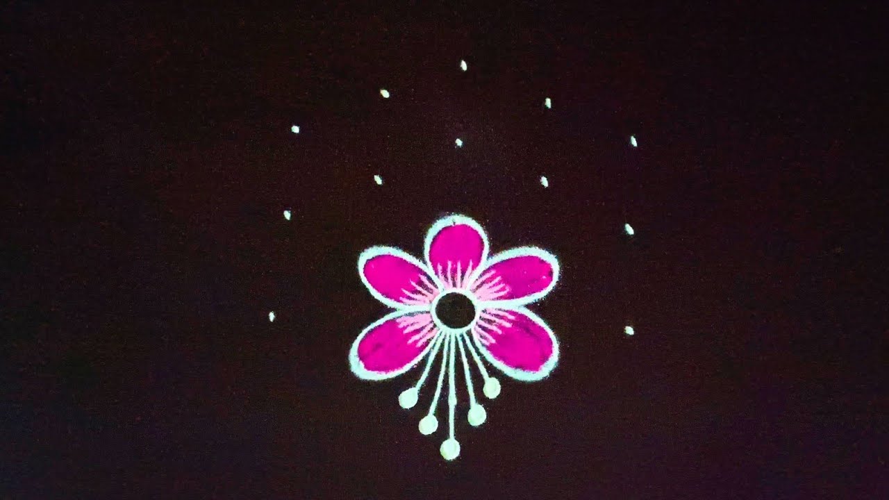 Simple 2  daily rangoli designs with colours and dots