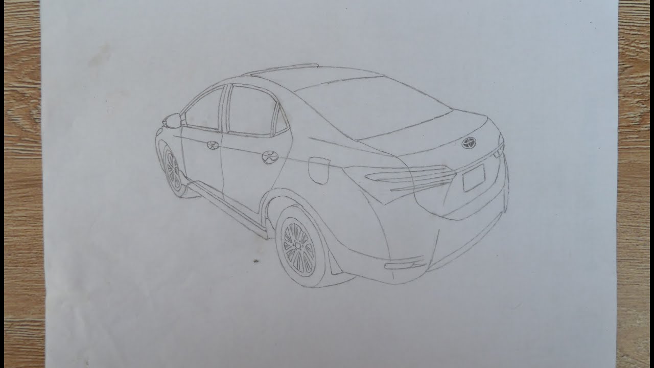 How to draw a back view of toyota corolla 2019