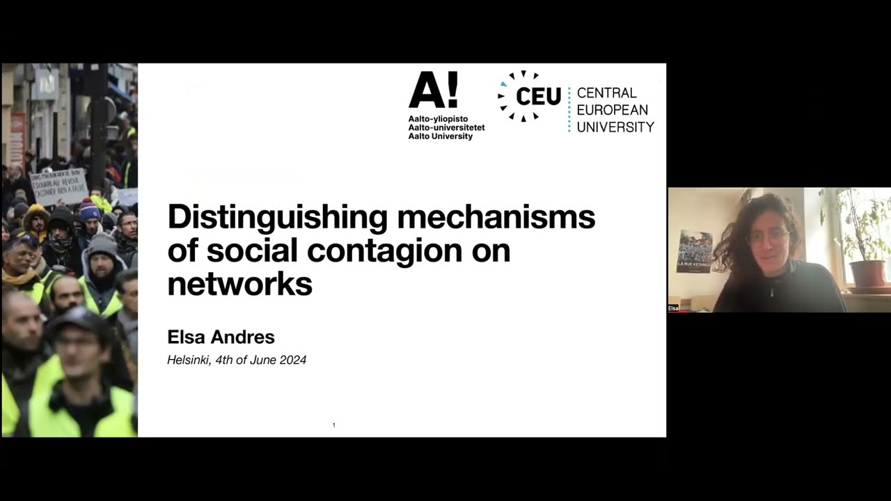 Distinguishing mechanisms of social contagion on networks, Elsa Andres