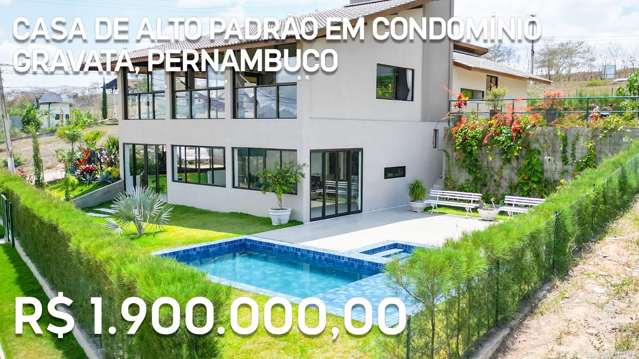 CASA DE ALTO PADRÃO COM LAGO EM CONDOMÍNIO NA CIDADE DE GRAVATÁ