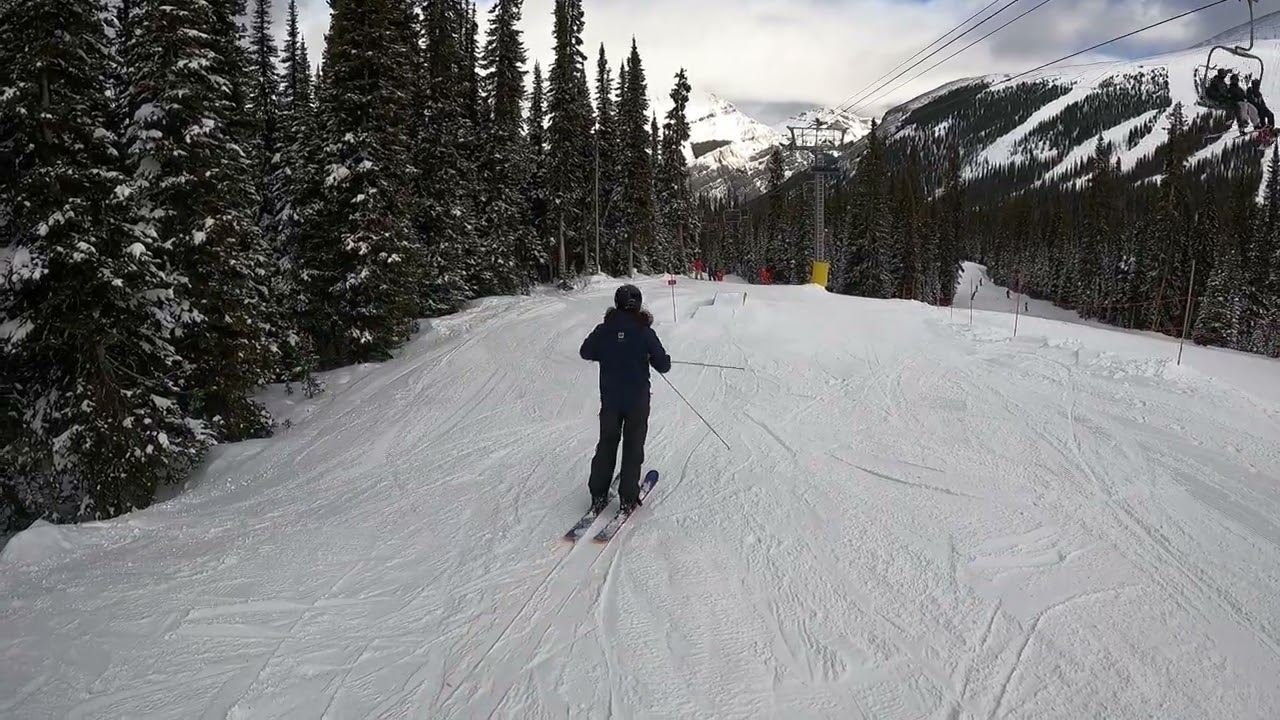 Jen, Mike, Ian, and Adrian hit the kid's terrain park at Sunshine Village