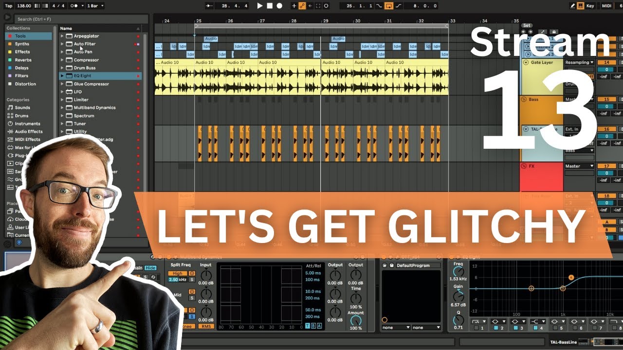 Making GLITCH music from scratch! // Ableton Live 11 // Live Stream 13