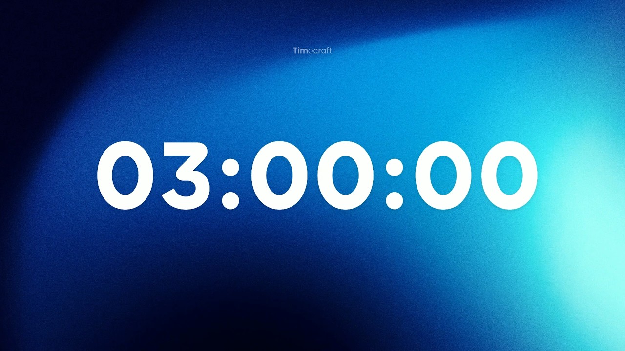 3 Hour Study Timer (No Music) | Deep Focus Countdown | Timecraft