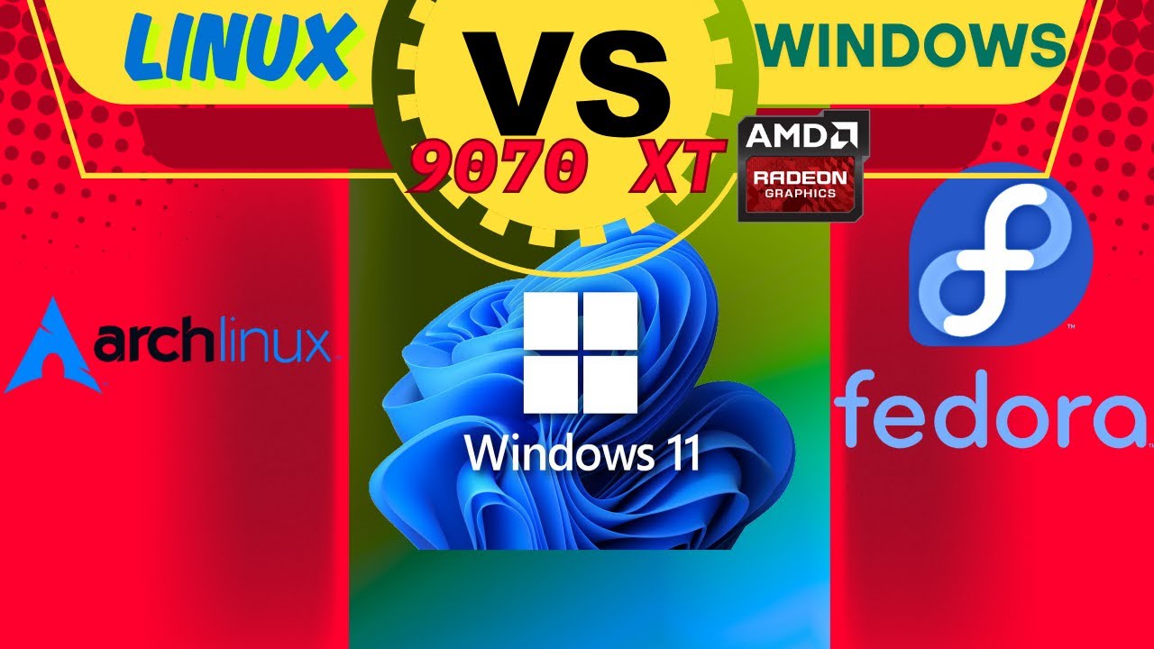 Linux Gaming Arch vs Fedora 42 vs Windows 11 Performance Comparison | 9070 XT | 1440p, 4k | RT/PT