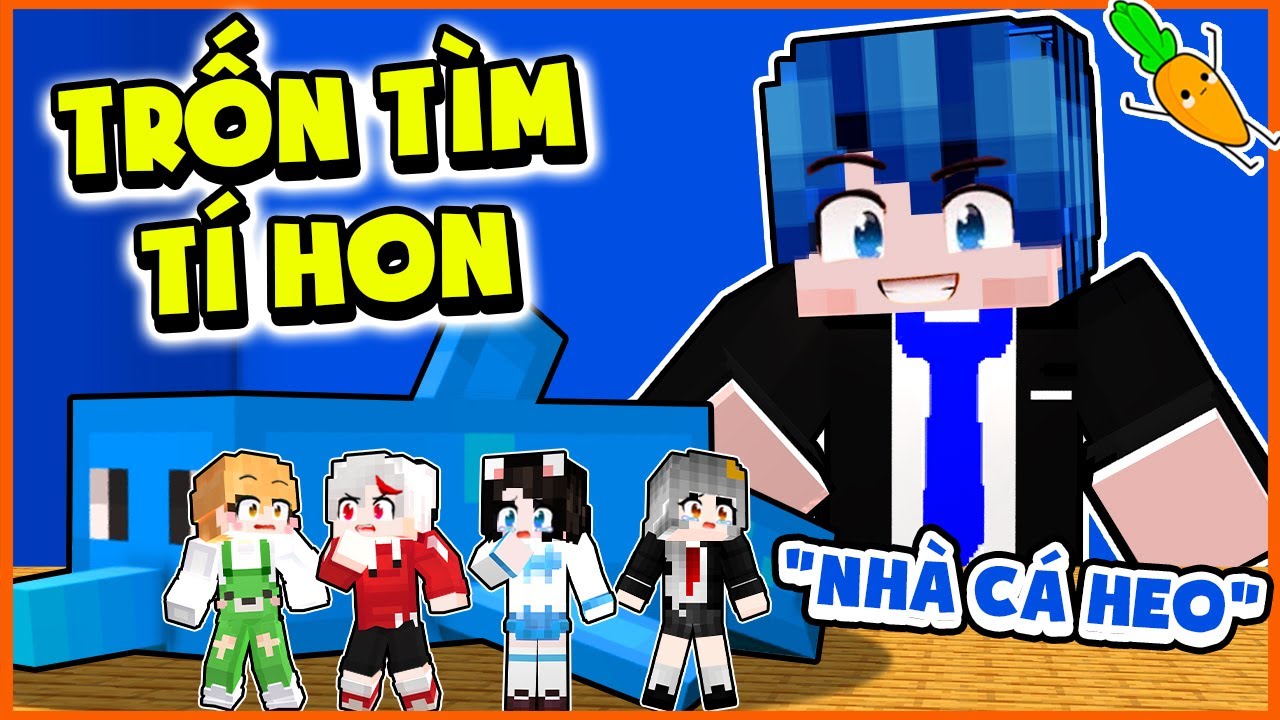 Kamui Thử Thách TRỐN TÌM TÍ HON Nhà Cá Heo PHong Cận Trong Minecraft
