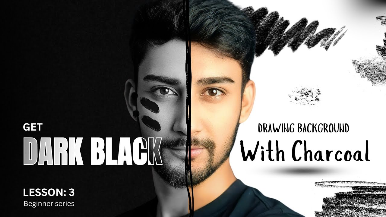 How to get a dark background for your drawing with charcoal / Lesson no 3