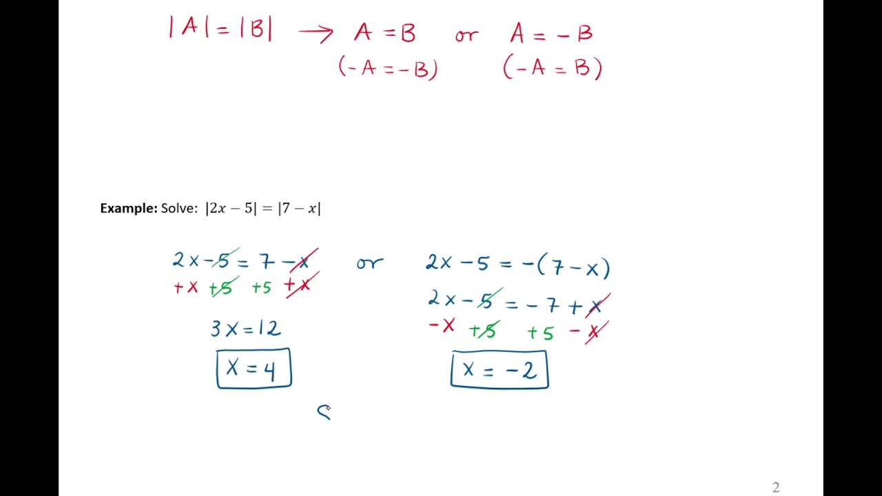 Absolute Value Equations and Inequalities