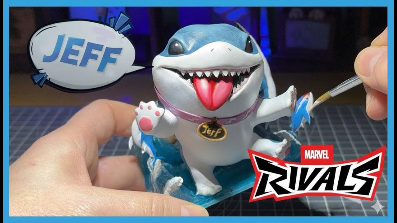 I sculpted and 3D printed Jeff the Land Shark from Marvel Rivals... and he's adorable