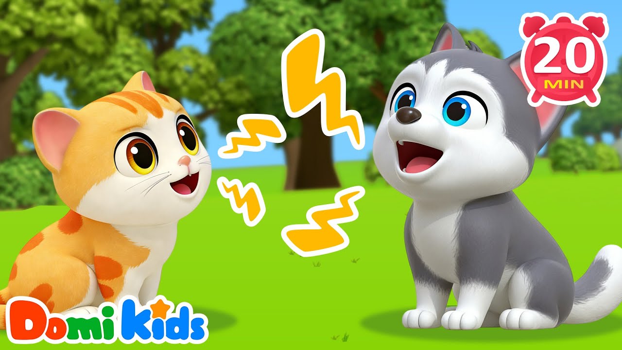 有趣的動物叫聲 🐮🐔🐶｜動物認知啟蒙｜動物兒歌｜幼兒啟蒙童謠｜寶貝多米－動物派對