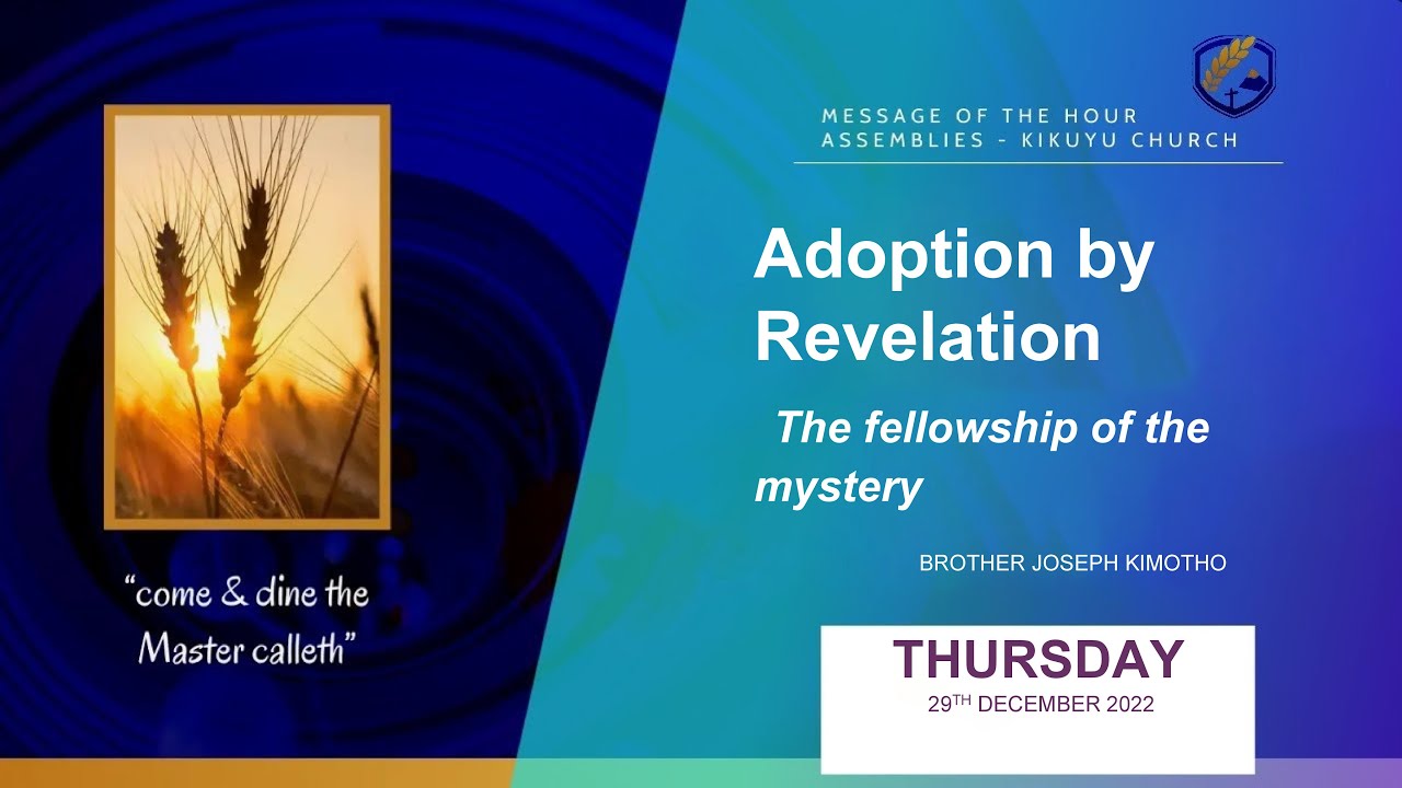 Thursday Fellowship Service | 29th, December 2022 - The fellowship of the mystery