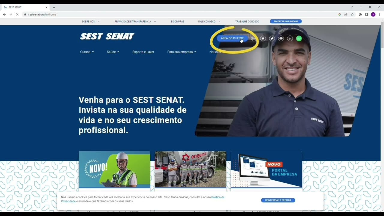 Como se Cadastrar no SEST SENAT pela Internet | Passo a Passo Completo