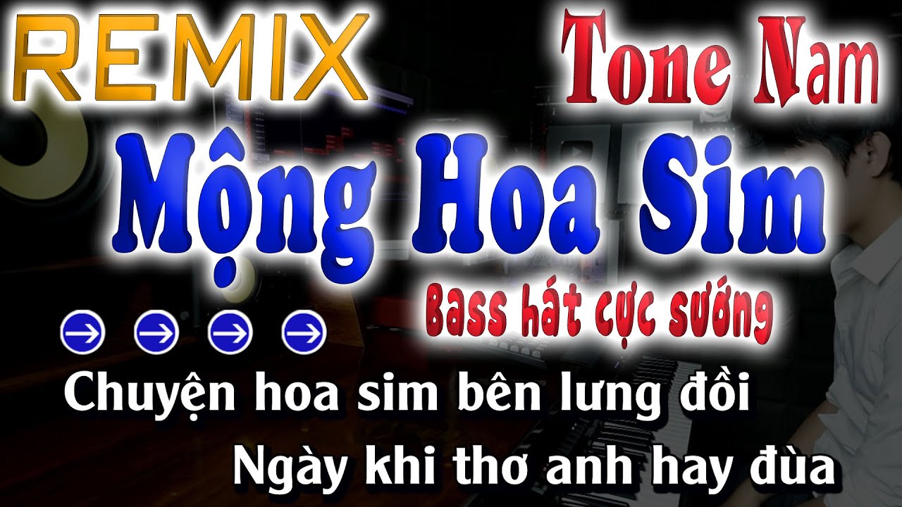 MỘNG HOA SIM | KARAOKE REMIX TONE NAM [ NHẠC SỐNG SONG NHIEN ]