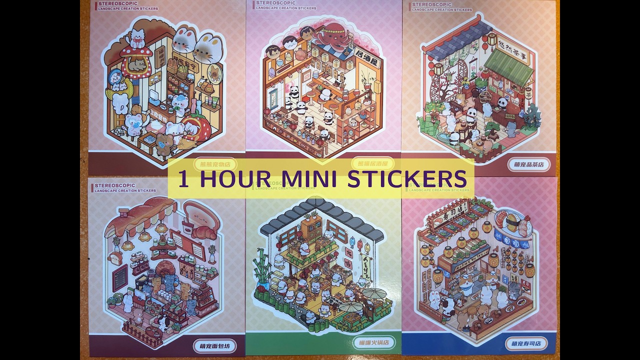 1 Hour Mini Sticker Compilation | Relaxing Tiny Sticker Crafts