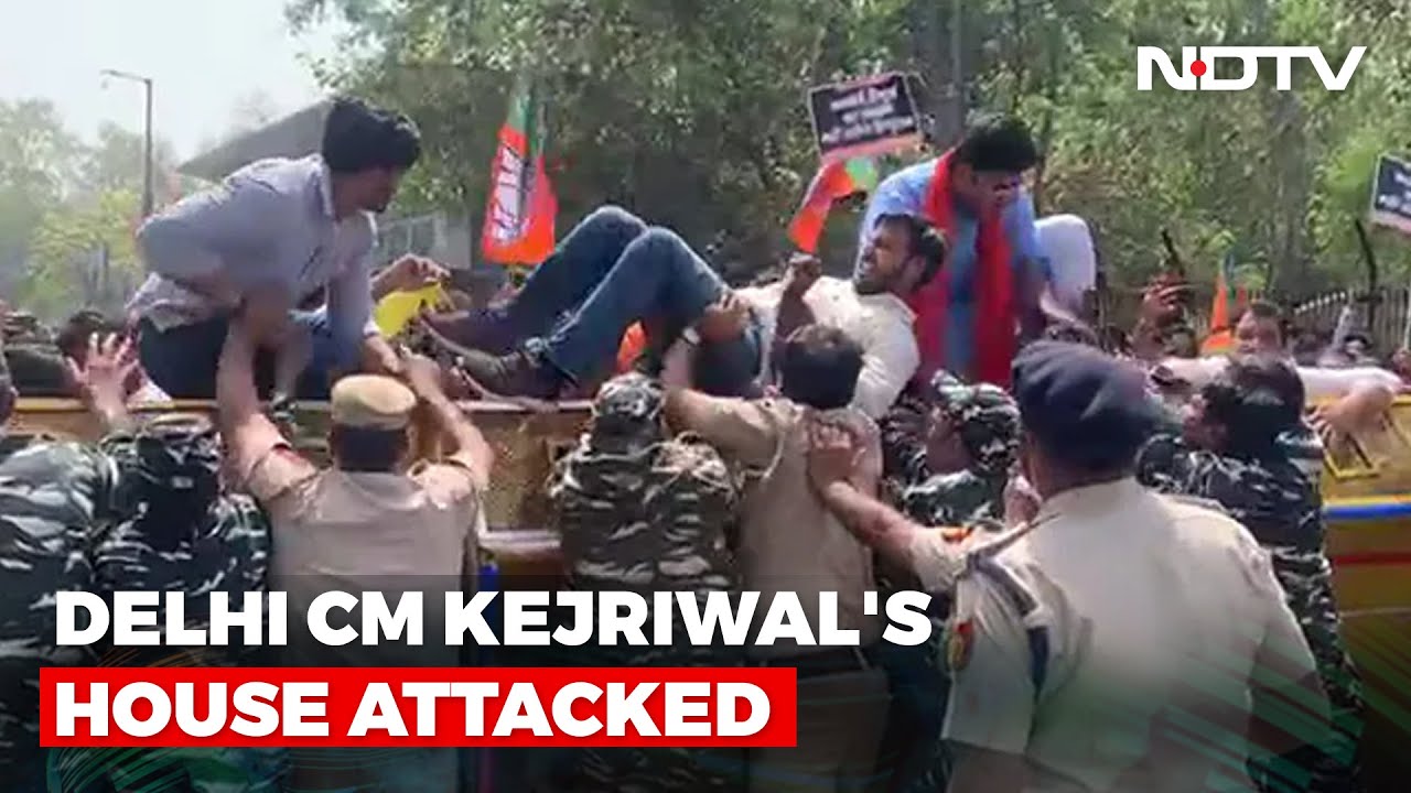 Vandalism, Violence Outside Arvind Kejriwal's Home Amid BJP Protest