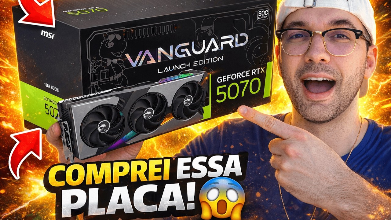 UNBOXING DA MINHA NOVA PLACA DE VIDEO | GeForce RTX 5070 12G VANGUARD SOC LAUNCH EDITION