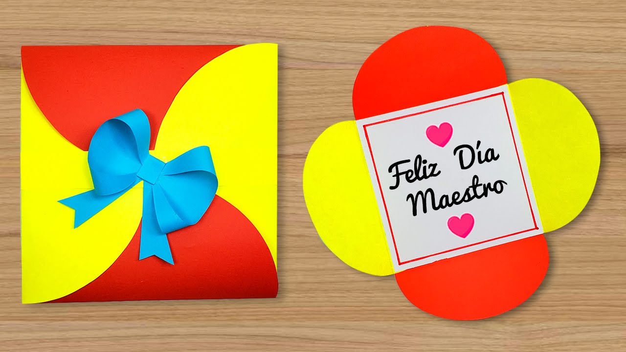 Como hacer una tarjeta para el día del maestro/profesor How to Make Greeting Cards For Teacher's Day