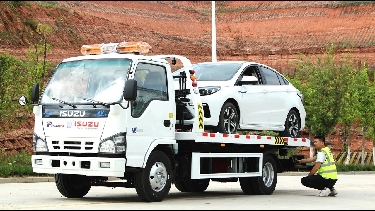 ISUZU 3 T wrecker Flatbed Carrier truck, Isuzu NKR recovery truck