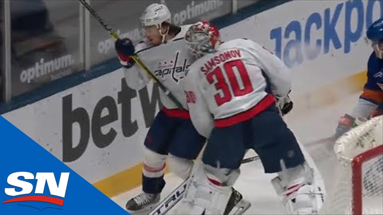 Ilya Samsonov Leaves Game After Taking T.J. Oshie's Shoulder To The Head