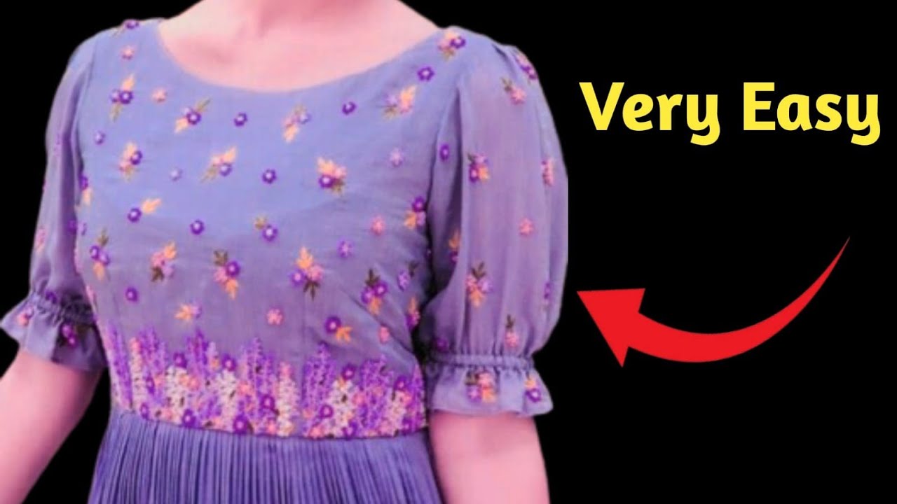 Sleeves Design Cutting And Stitching | How To Make Sleeve Design At Home | Baju Ke Design.