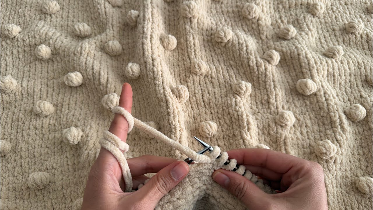 KADİFE İPTEN ÇOK KOLAY BEBEK BATTANİYESİ BAŞTAN SONA ANLATIMI ⭐️#knittingdesignforbaby #knitting 
