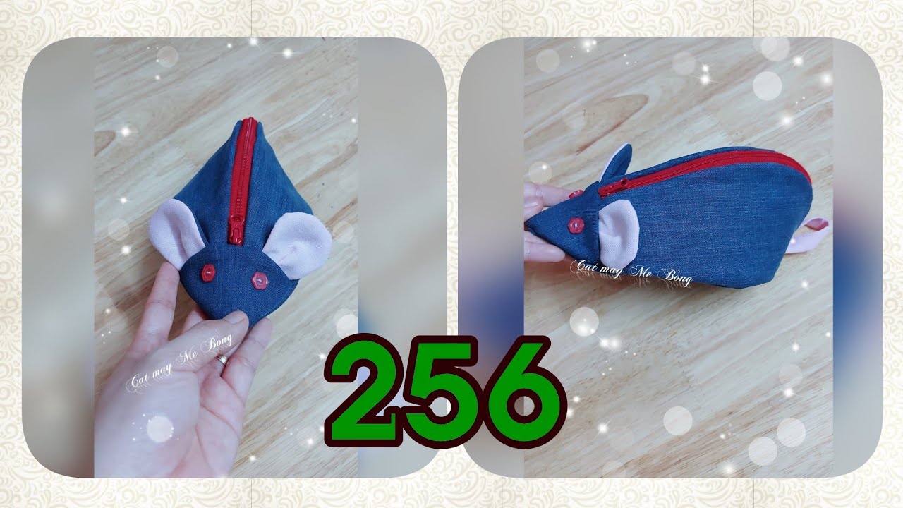 🌻 256 🌻 May hộp bút chuột đáng yêu - cắt may Mẹ Bống 256