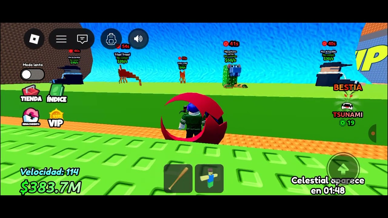 Me regalaron brainrots en escapa del tsunami por brainrots