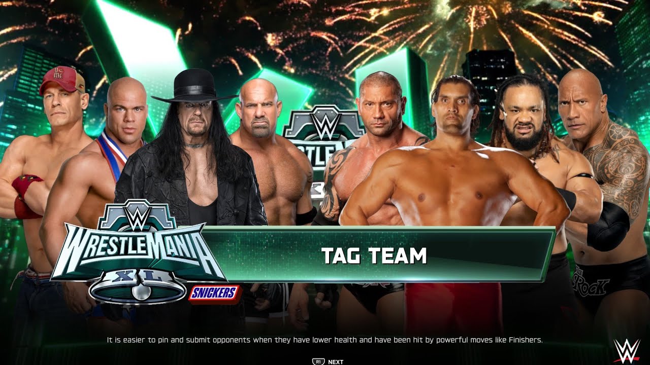John Cena, Kurt Angle, Undertaker, Goldberg Vs Batitsa, Great Khali, Jacob & The Rock | WrestleMania