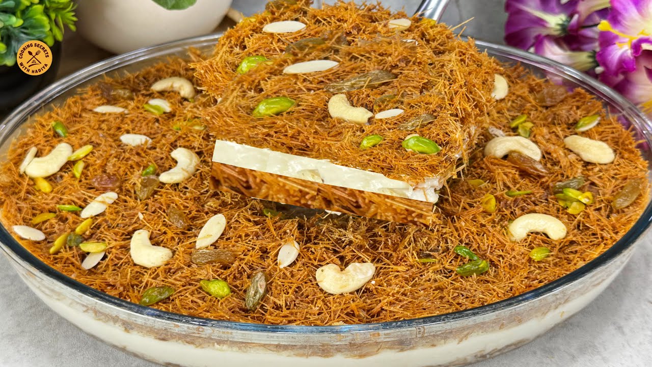 Eid Special Dessert in 10 Minutes | No Oven! No Baking | Creamy & Crunchy Kunafa | Nawabi Sevai 