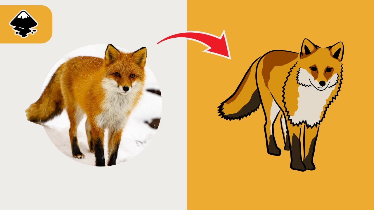 Трассировка изображения в Inkscape | Учебное пособие по штриховому рисованию с помощью инструмент...